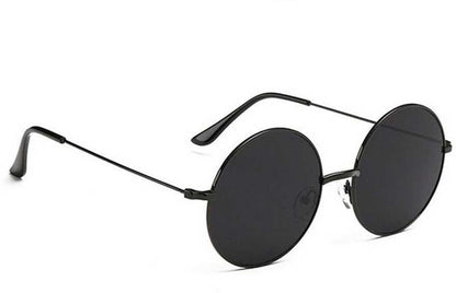 Unisex Black Round Sunglass