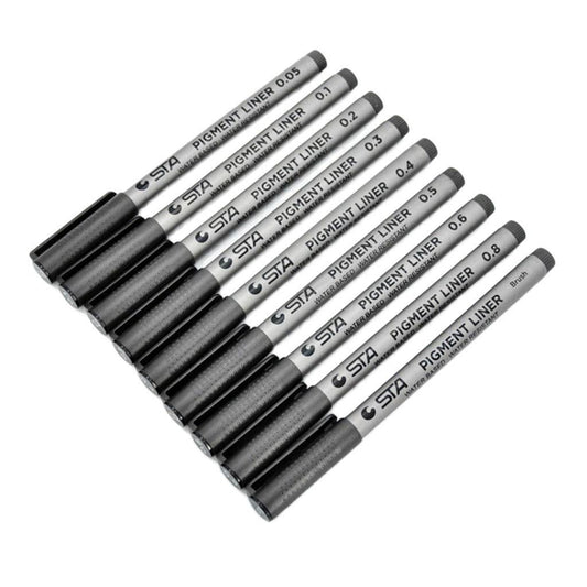 9 Sizes Fine Tip Permanent Marker Pen Sketch Drawing Signature Writing Pen Office School Stationery Crafts